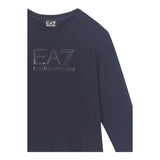 EMPORIO ARMANI shirt tinta unita girocollo con stampa Blu per Bambino 6DBT54 BLU EMPORIO ARMANI 