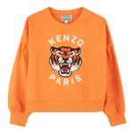 Kenzo Felpa Girocollo Tinta Unita con Stampa per Bambina K61049X ARANCIONE KENZO 