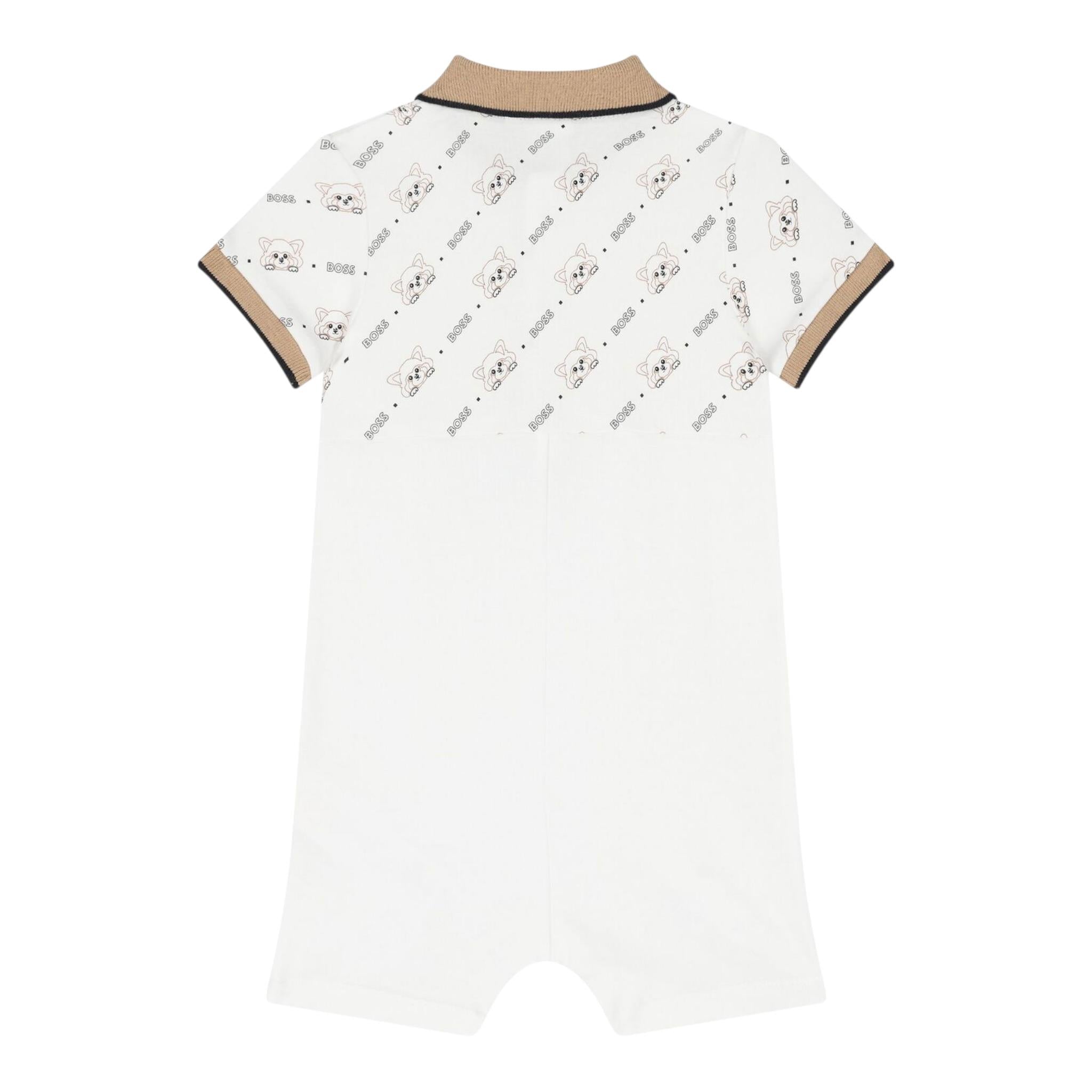 Boss Pagliaccetto Mezza Manica Tinta Unita per Neonato J52206 BIANCO BOSS 