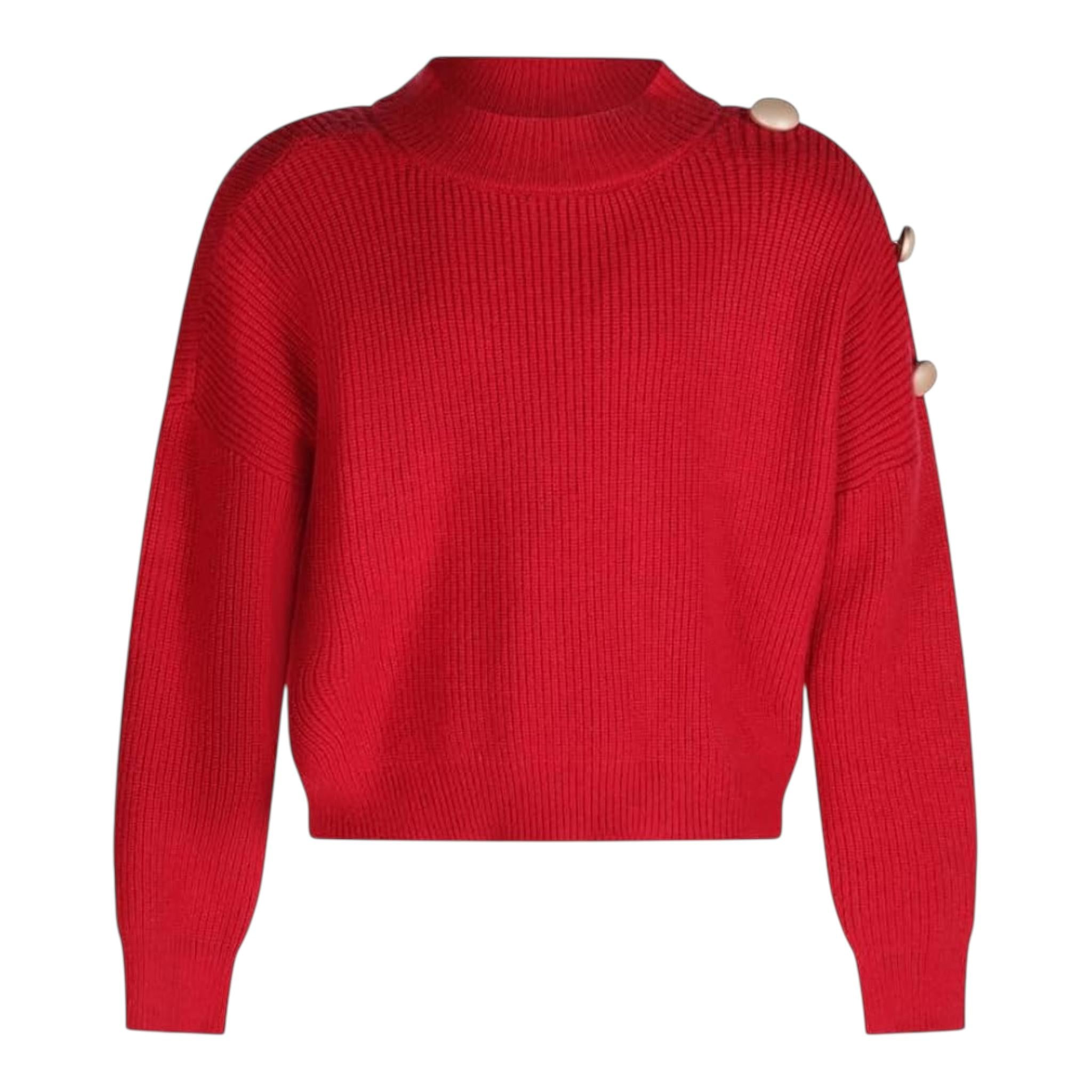FUN & FUN maglia girocollo tinta unita con bottoni in contrasto Rosso per Bambina FNBSW15531 ROSSO FUN & FUN 