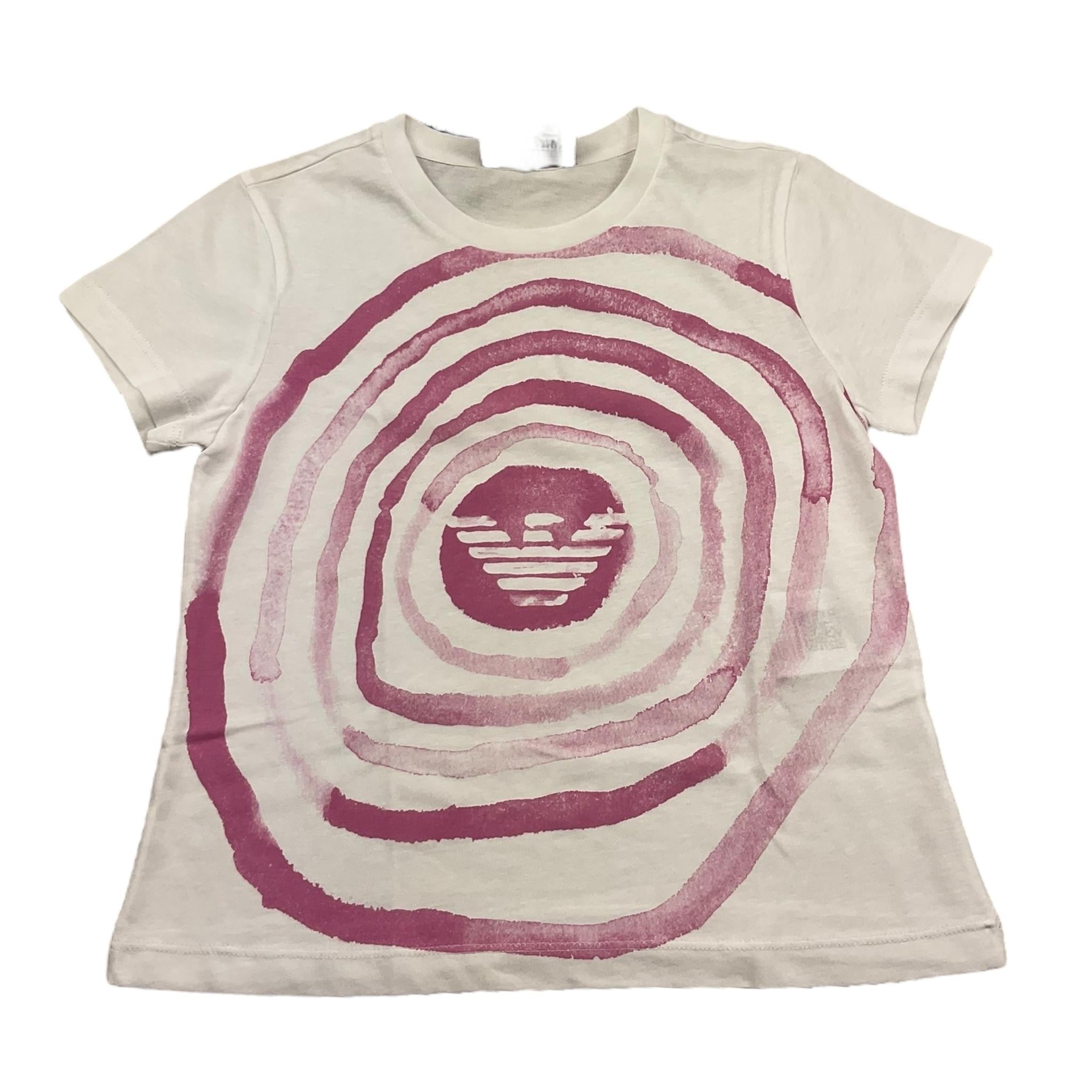 Emporio Armani T-Shirt Girocollo Tinta Unita con Ricami Logo per Bambina 3RD3D01 BIANCO EMPORIO ARMANI 