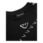 EMPORIO ARMANI felpa tinta unita girocollo con profili logati Nero per Bambino EB000017 NERO EMPORIO ARMANI 