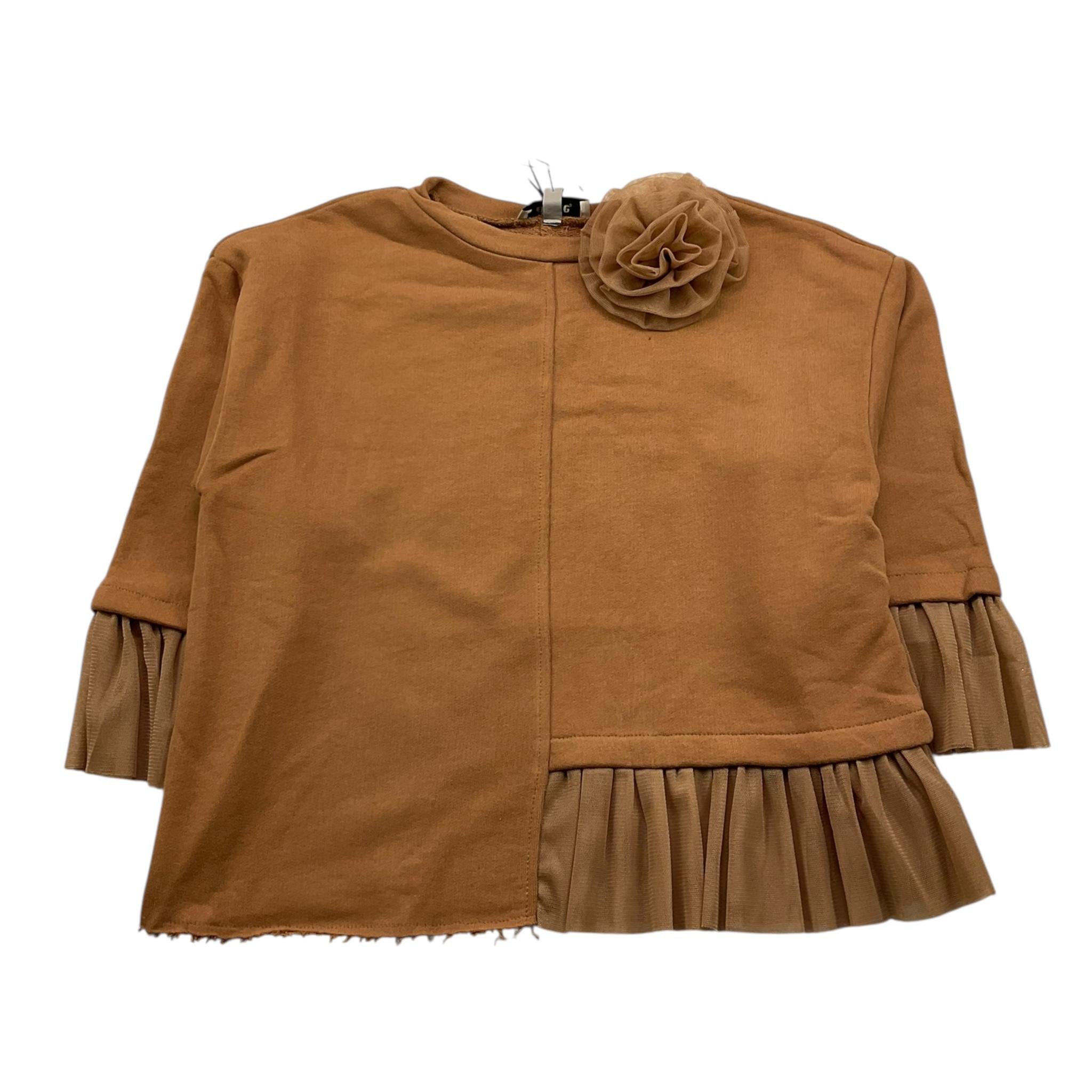 DIXIE felpa chiusa girocollo tinta unita con spille Marrone per Bambina LB17040G67X MARRONE DIXIE 