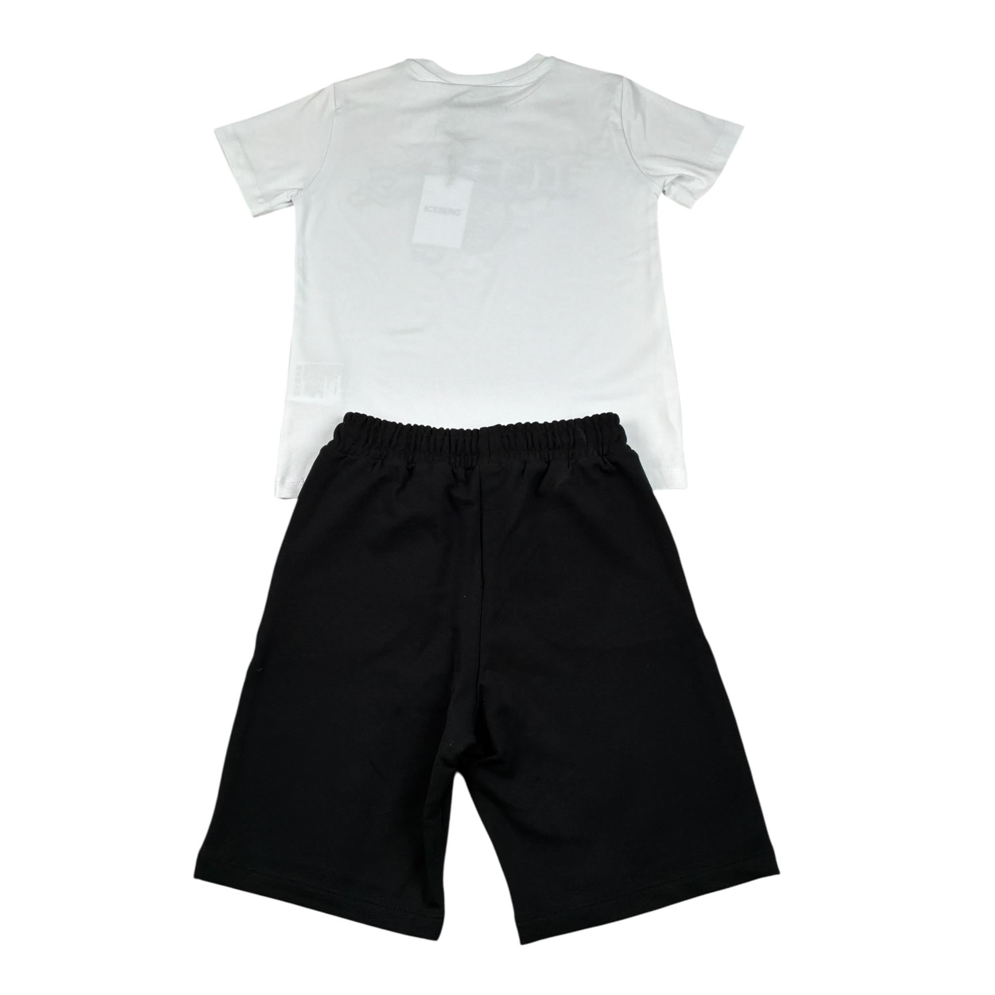 Iceberg Completo 2 Pezzi T-Shirt-Bermuda Bicolore Bianco/Nero per Bambino CMBICE5102JX BIANCO/NERO ICEBERG 