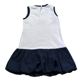 Monnalisa Abito Giromanica Tinta Unita con Stampa per Bambina 314915 BIANCO MONNALISA 