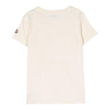 Moncler T-Shirt Girocollo Tinta Unita con Logo per Bambina 8C00026 AVORIO MONCLER 