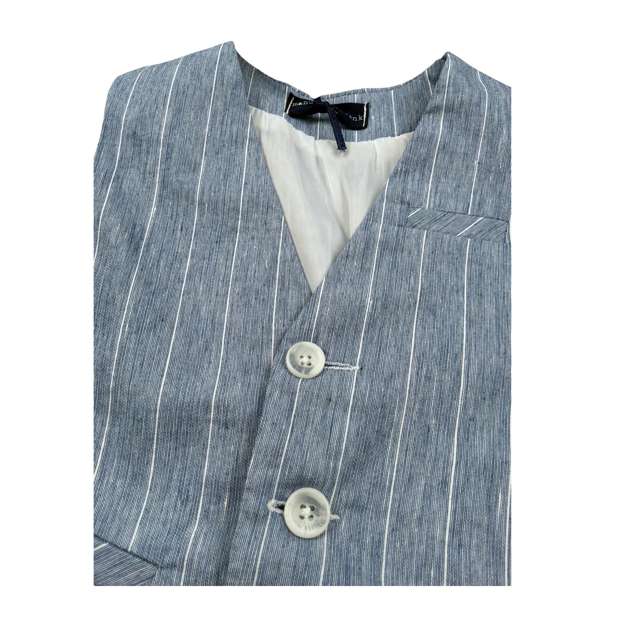 Manuel & Frank Gilet Tinta Unita con Fantasia per Bambino MF5193BX AZZURRO MANUEL & FRANK 