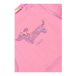 Liu Jo T-Shirt Girocollo Tinta Unita con Brillantini per Bambina KA5021JX ROSA LIU JO 