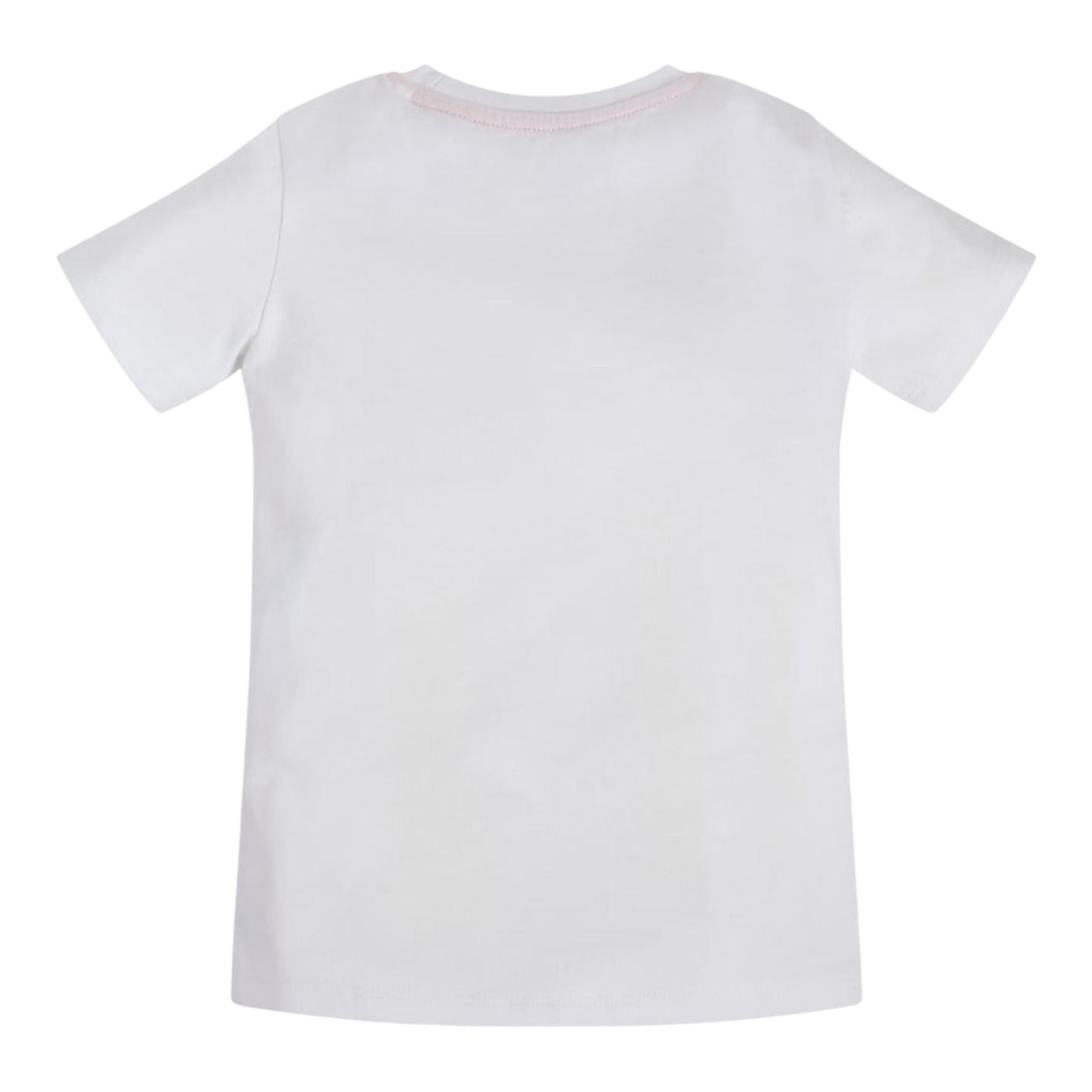 Guess T-Shirt Girocollo Tinta Unita con Stampa per Neonato N3RI16K8HM0 BIANCO GUESS 