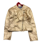 Freedomday Giubbino Ecopelle Tinta Unita con Zip per Bambina JDJD ORO FREEDOMDAY 