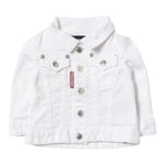 Dsquared2 Giubbino Tinta Unita In Denim per Neonato DQ041G BIANCO DSQUARED2 