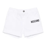 Moschino Bermuda Tinta Unita con Elastico In Vita per Neonato MUQ01J BIANCO MOSCHINO 