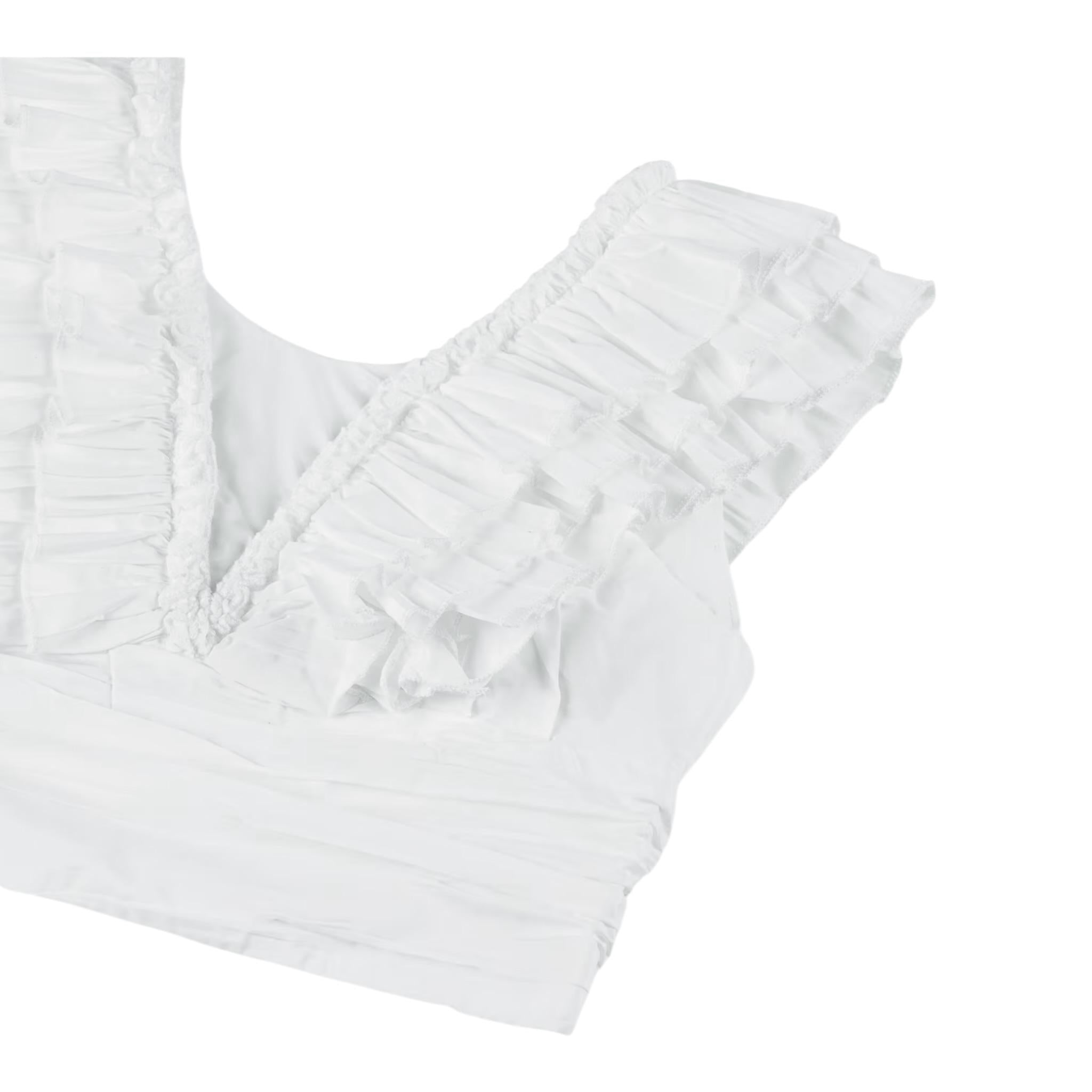 Fun & Fun Top Giromanica Tinta Unita con Rouches per Bambina FNCJSH00983 BIANCO FUN & FUN 