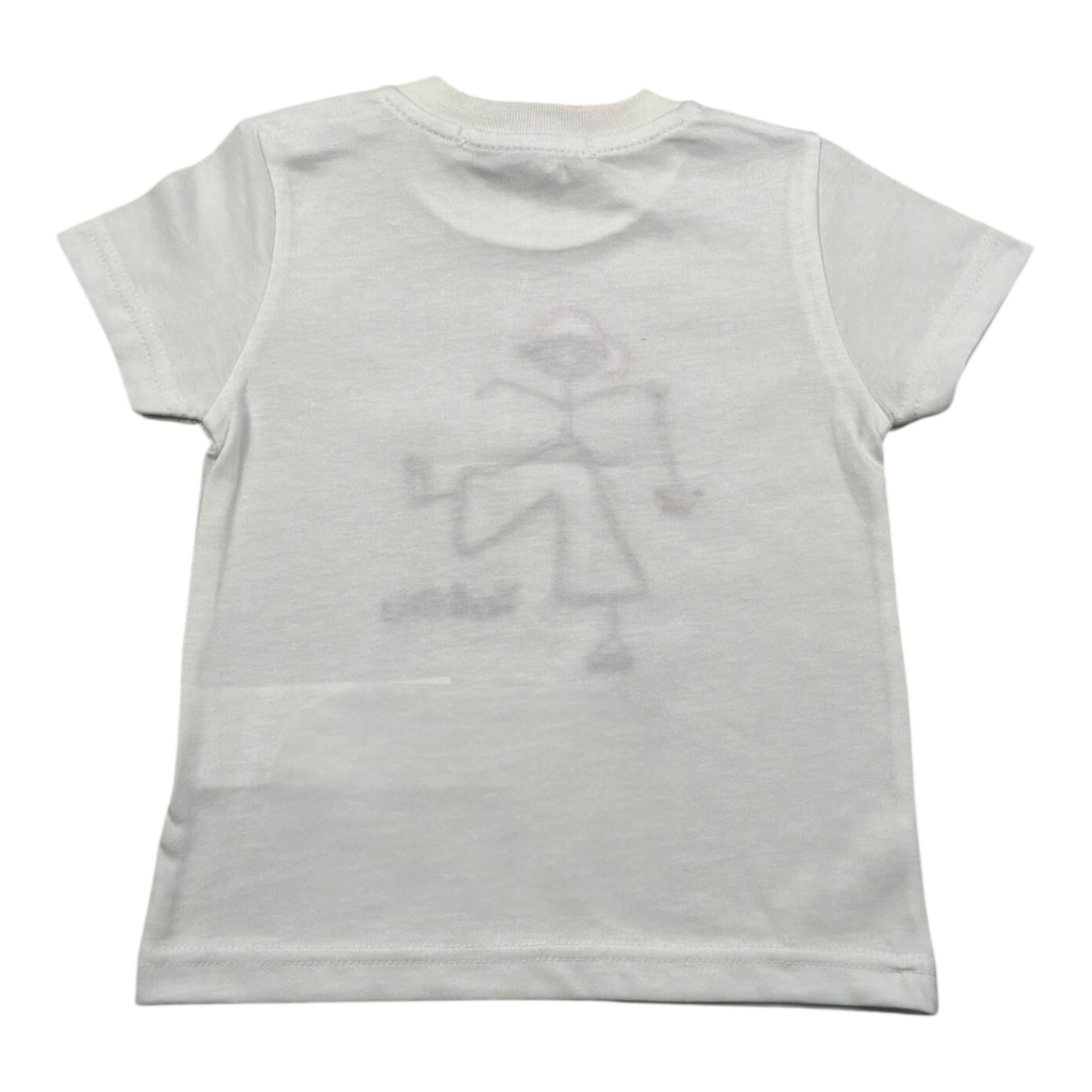 Manuel Ritz T-Shirt Girocollo Tinta Unita con Ricami per Bambino MR3086J BIANCO MANUEL RITZ 