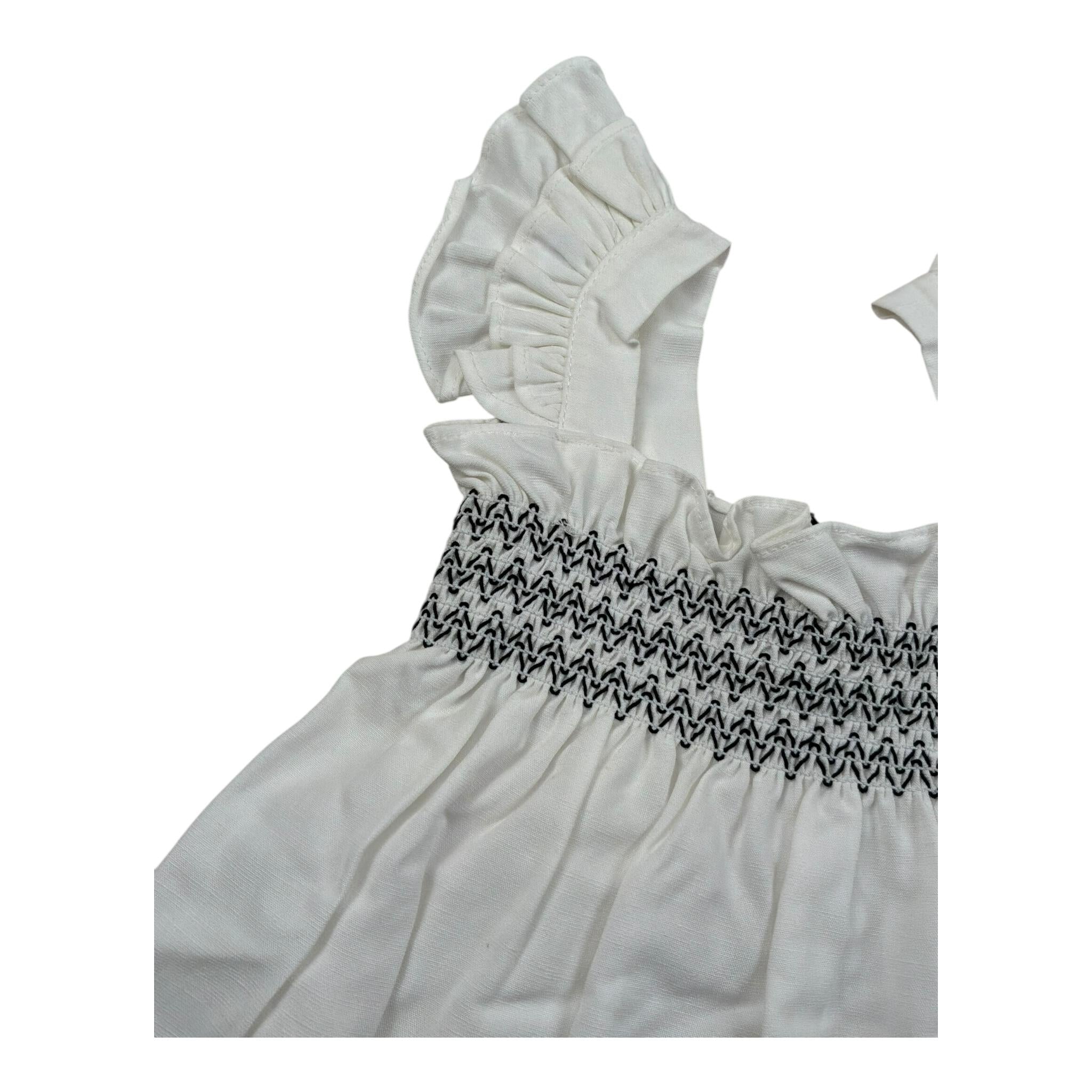 Please Camicia Giromanica Tinta Unita per Bambina CC00300G71J BIANCO PLEASE 