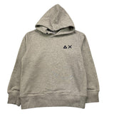 SUN68 felpa con cappuccio tinta unita con logo Grigio per Bambino F44304X GRIGIO SUN68 