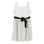 Liu Jo Abito Tinta Unita con Cintura E Fantasia A Righe per Bambina GA5070X BIANCO LIU JO 