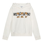 MOSCHINO felpa tinta unita con cappuccio e stampa Panna per Bambina HMF07KX PANNA MOSCHINO 