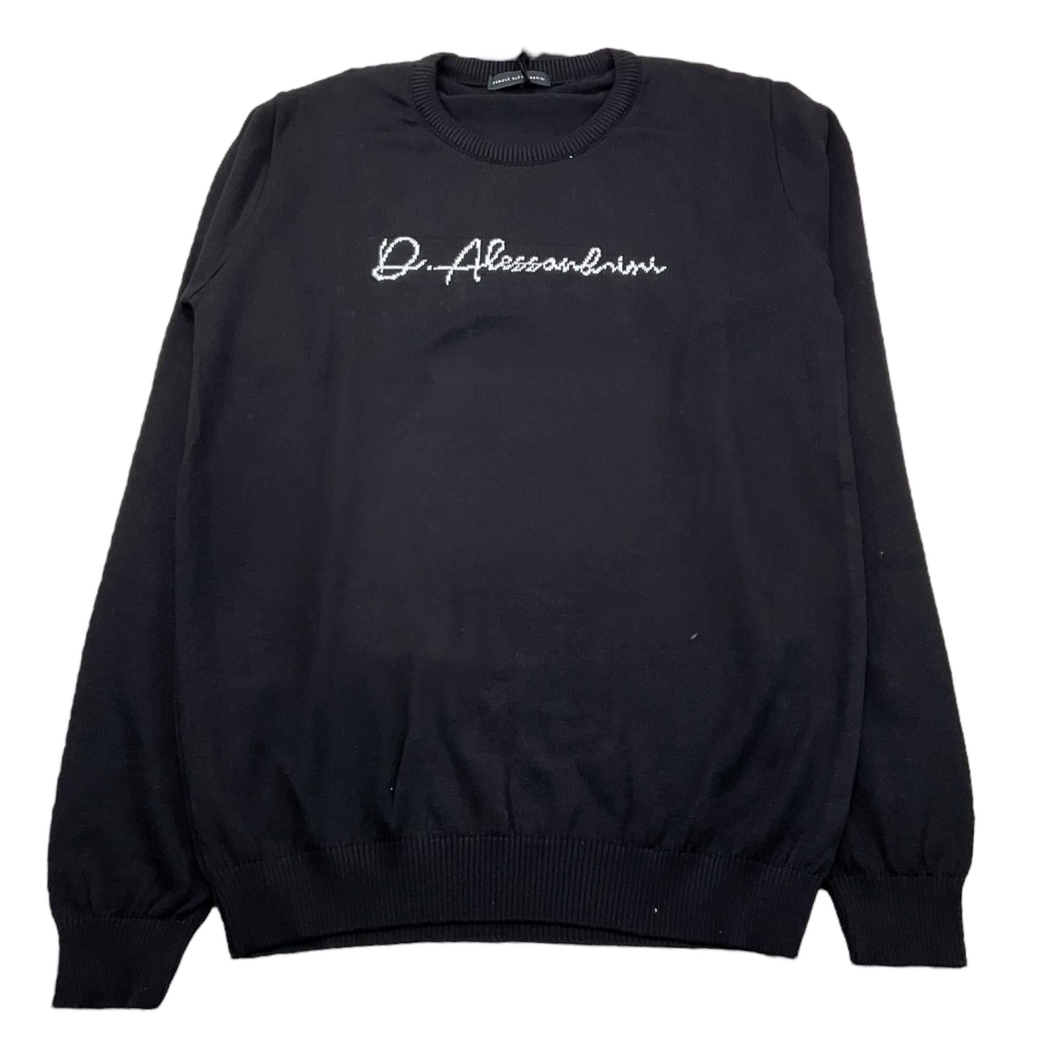 DANIELE ALESSANDRINI maglia girocollo tinta unita con stampa Nero per Bambino 1231W00049XX NERO DANIELE ALESSANDRINI 