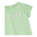 Liu Jo T-Shirt Girocollo Tinta Unita con Stampa per Bambina KA5081JXX VERDE LIU JO 