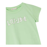 Liu Jo T-Shirt Girocollo Tinta Unita con Stampa per Bambina KA5081JXX VERDE LIU JO 