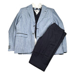 Mai'S Kids Completo 5 Pezzi Giacca-Gilet-Camicia-Pantalone-Papillions per Bambino MAMASI AZZURRO MAI'S KIDS 