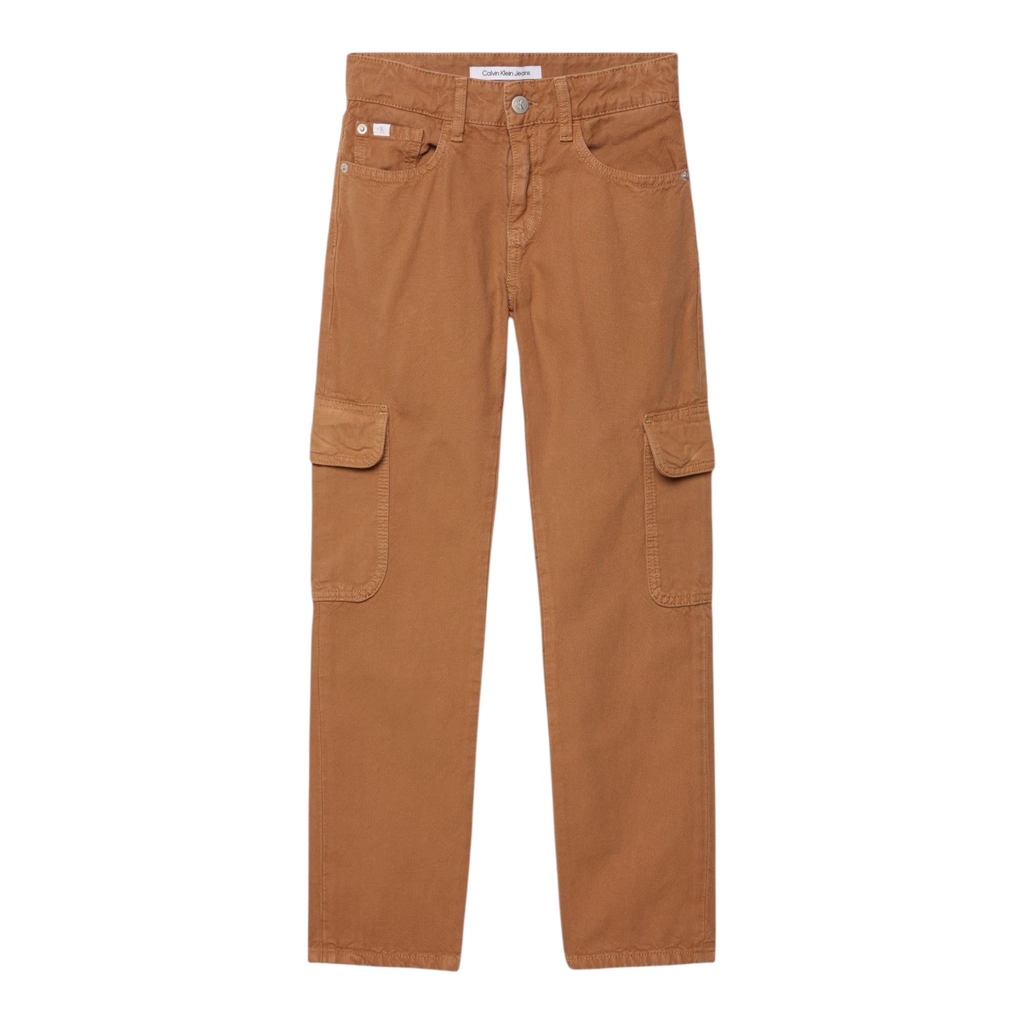 CALVIN KLEIN pantalone tinta unita modello cargo Biscotto per Bambino IB0IB01708 BISCOTTO CALVIN KLEIN 