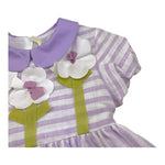 Ilfarobimbi Abito Mezza Manica Bicolore con Fantasia A Righe per Neonata IFB50584N BIANCO/LILLA ILFAROBIMBI 