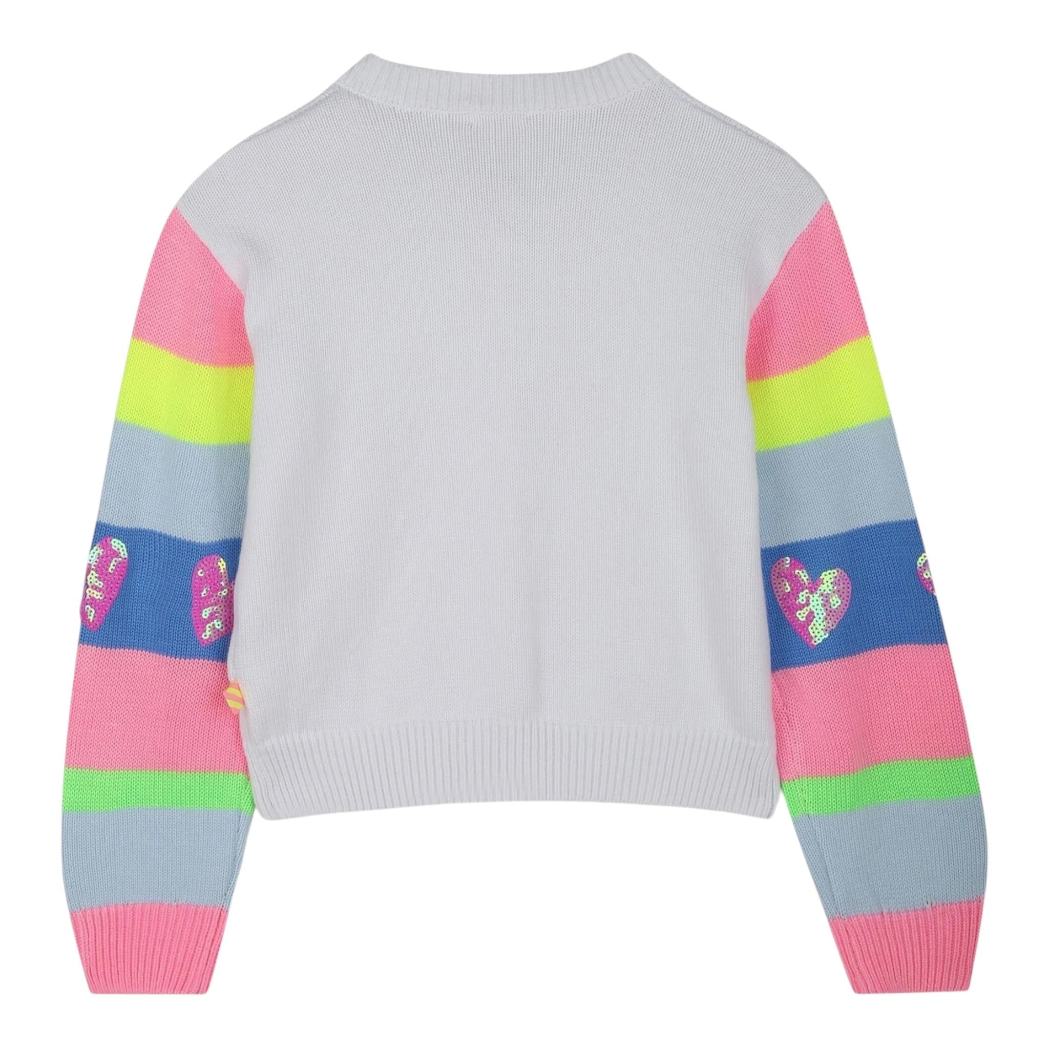 Billieblush Cardigan Tinta Unita con Maniche In Contrasto per Bambina U20881 BIANCO BillIEBLUSH 