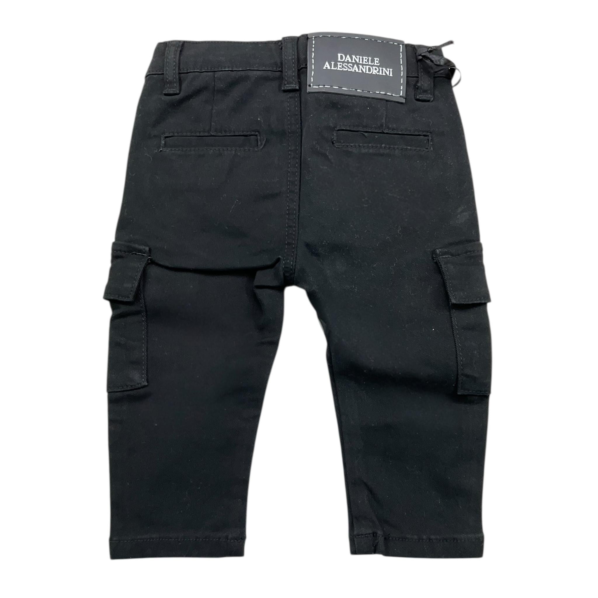 DANIELE ALESSANDRINI jeans tinta unita con girovita regolabile Nero per Neonato 1291P00023X NERO DANIELE ALESSANDRINI 
