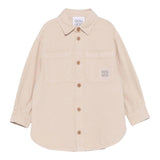 Dou Dou Camicia Tinta Unita con Tasche E Stampa per Bambina DW277 BEIGE DOU DOU 