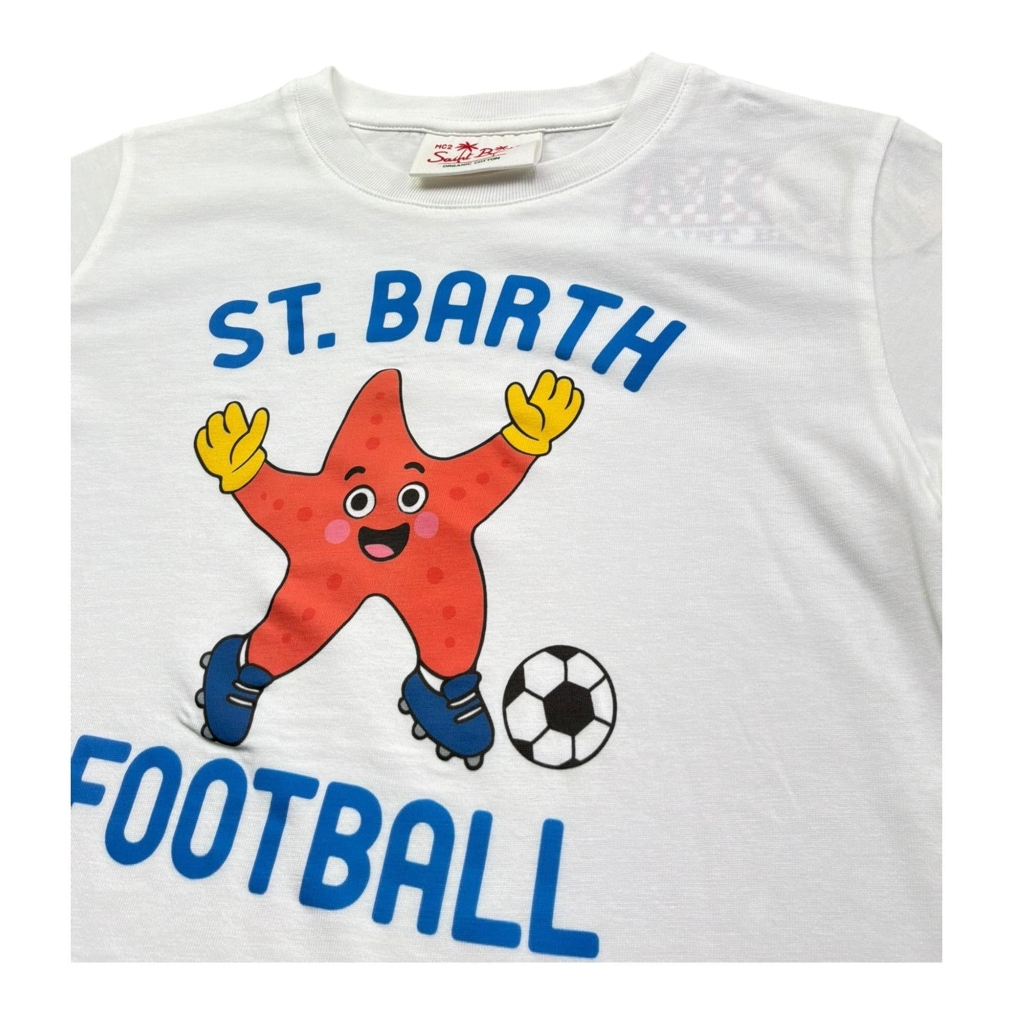 Saint Barth T-Shirt Girocollo Tinta Unita con Stampa per Bambino 00195L BIANCO SAINT BARTH 