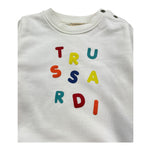 Trussardi Felpa Chiusa Girocollo Tinta Unita con Stampe per Neonato TIP26084FE BIANCO TRUSSARDI 