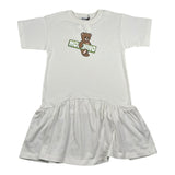 Moschino Abito Mezza Manica Tinta Unita con Stampa per Bambina HDV0HK BIANCO MOSCHINO 