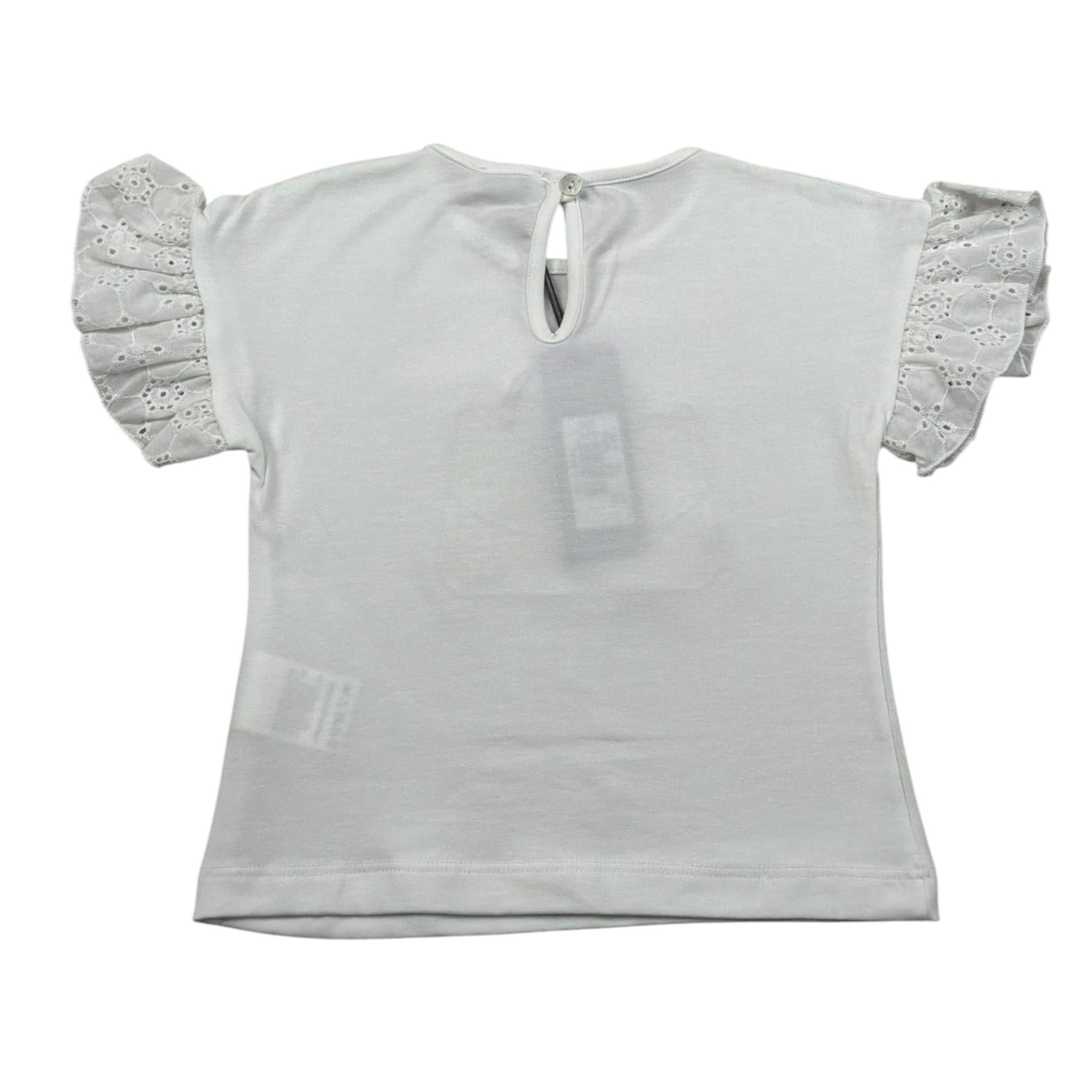 J.O. Milano T-Shirt Girocollo Tinta Unita con Stampa per Neonata 576P5N BIANCO J.O. MILANO 