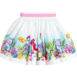 Monnalisa Gonna Tinta Unita Stampa Fantasia Disney per Bambina 113706 BIANCO MONNALISA 