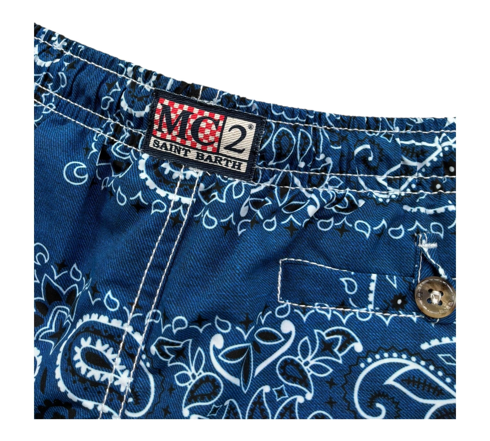 Saint Barth Costume Tinta Unita Stampa Fantasia per Bambino CAPRESEJR BLU SAINT BARTH 