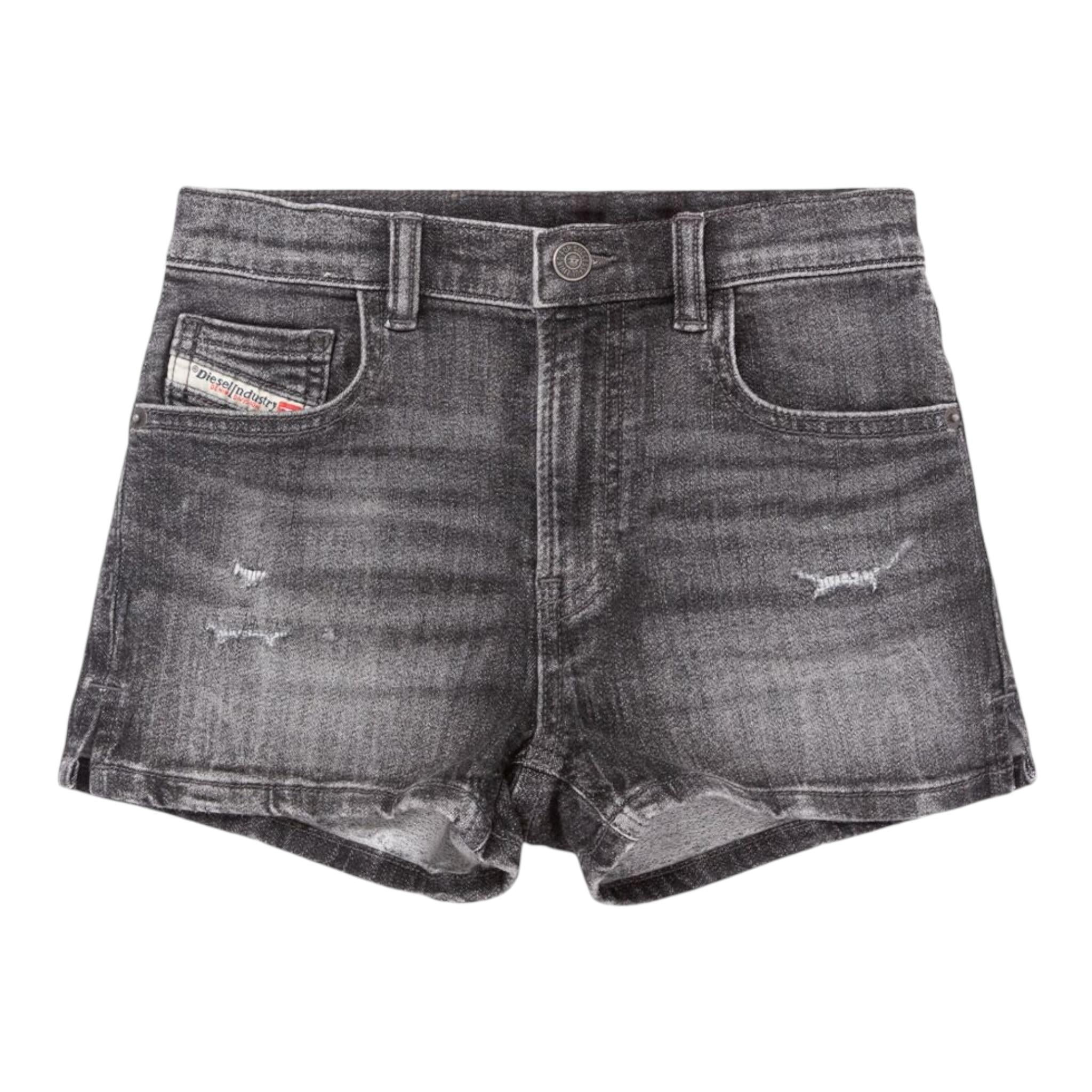 Diesel Bermuda In Denim tinta unita Nero per Bambino J02314 NERO DIESEL 