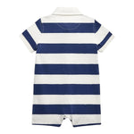 Ralph Lauren Pagliaccetto Bicolore con Fantasia A Righe per Neonato 320735012025 BIANCO/BLU RALPH LAUREN 