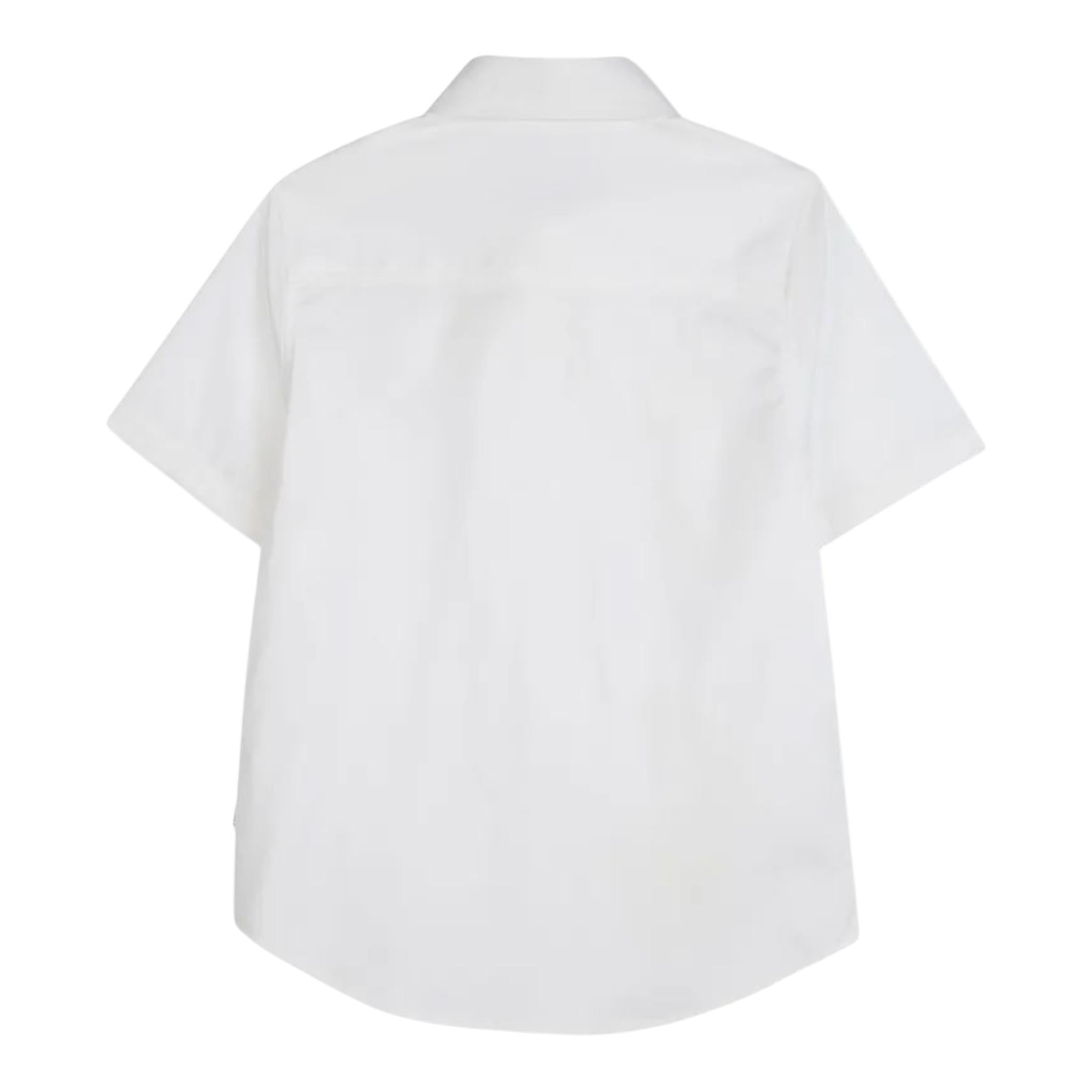 Boss Camicia Mezza Manica Tinta Unita con Logo per Bambino J52273 BIANCO BOSS 
