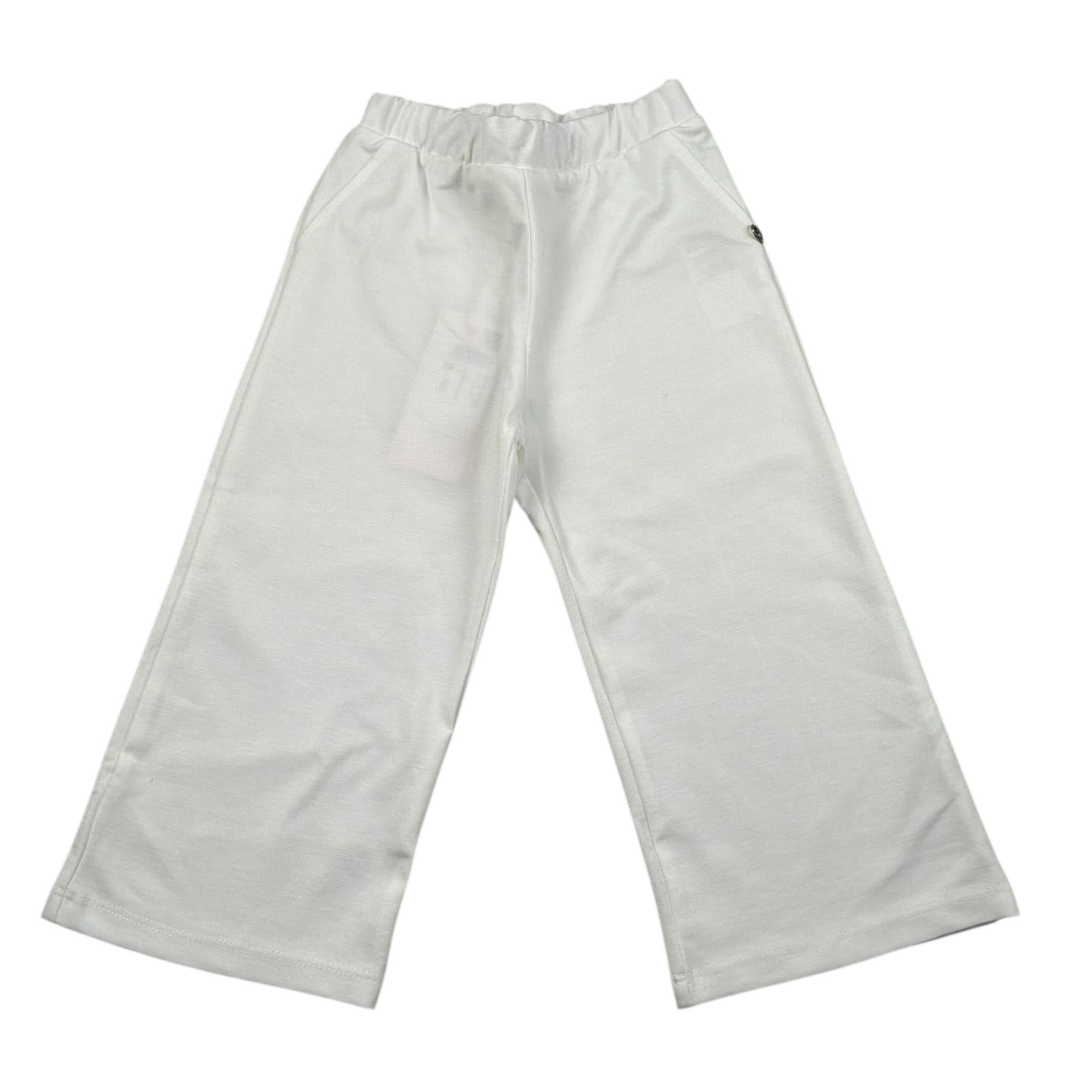 pantalone tinta unita con elastico in vita PE51172G73X PANNA PLEASE 