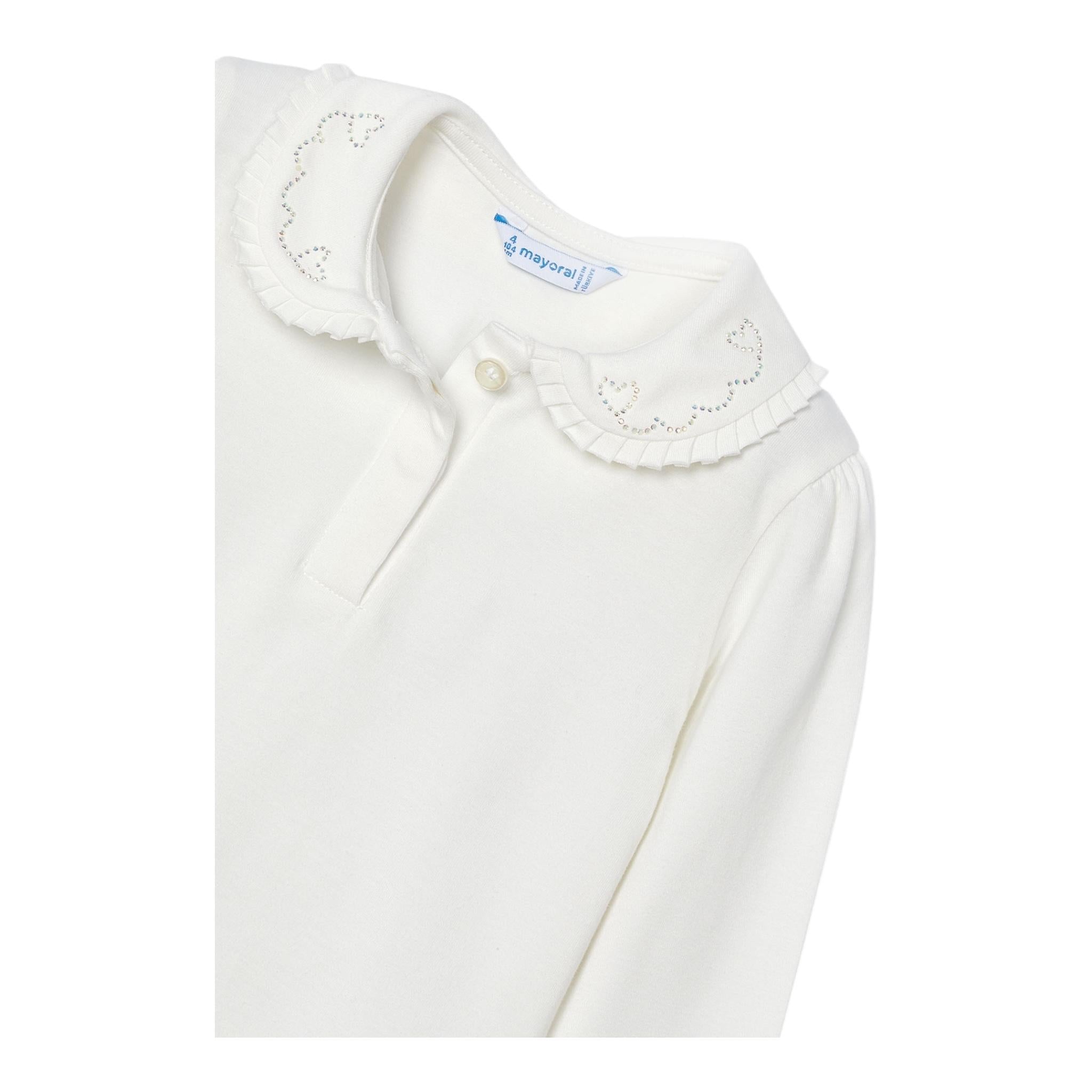 MAYORAL shirt tinta unita con colletto Bianco per Bambina 13133C BIANCO MAYORAL 