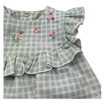 Le Bebe Pagliaccetto Mezza Manica Fantasia Quadretti per Neonata LBG6242 VERDE LE BEBE 