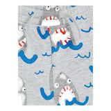 Stella Mccartney Bermuda In Felpa Tinta Unita Con Stampe Squali Grigio Per Neonato