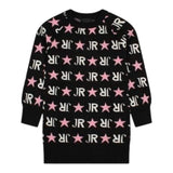 JOHN RICHMOND abito manica lunga in maglia con stampe logo Nero per Bambina RGA24004VEXXX NERO JOHN RICHMOND 