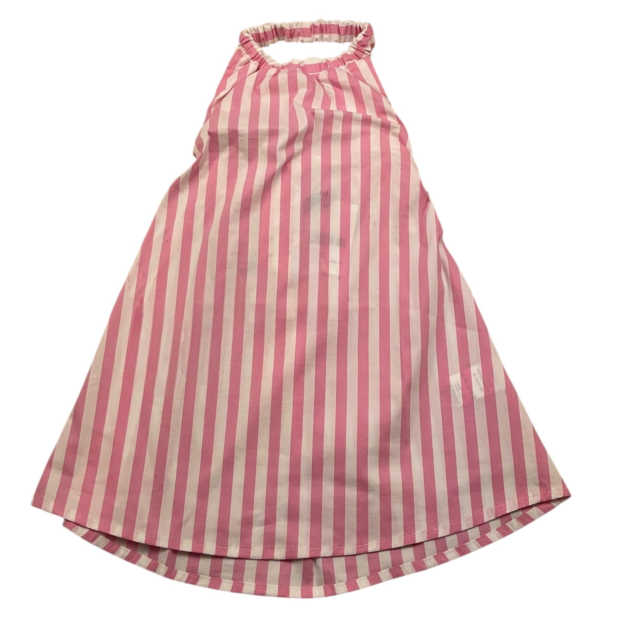 abito fantasia a righe e fiocco BS10WB029 BIANCO/ROSA PICCOLA LUDO 