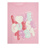 Guess T-Shirt Girocollo Tinta Unita con Logo per Bambina K5GI15K6YW4 ROSA GUESS 