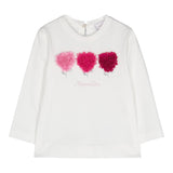 MONNALISA shirt girocollo tinta unita con applicazioni Bianco per Neonata 39D601 BIANCO MONNALISA 