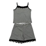 Please Completo 2 Pezzi Canotta-Short Fantasia A Righe per Bambina KB06071G71 BIANCO/NERO PLEASE 