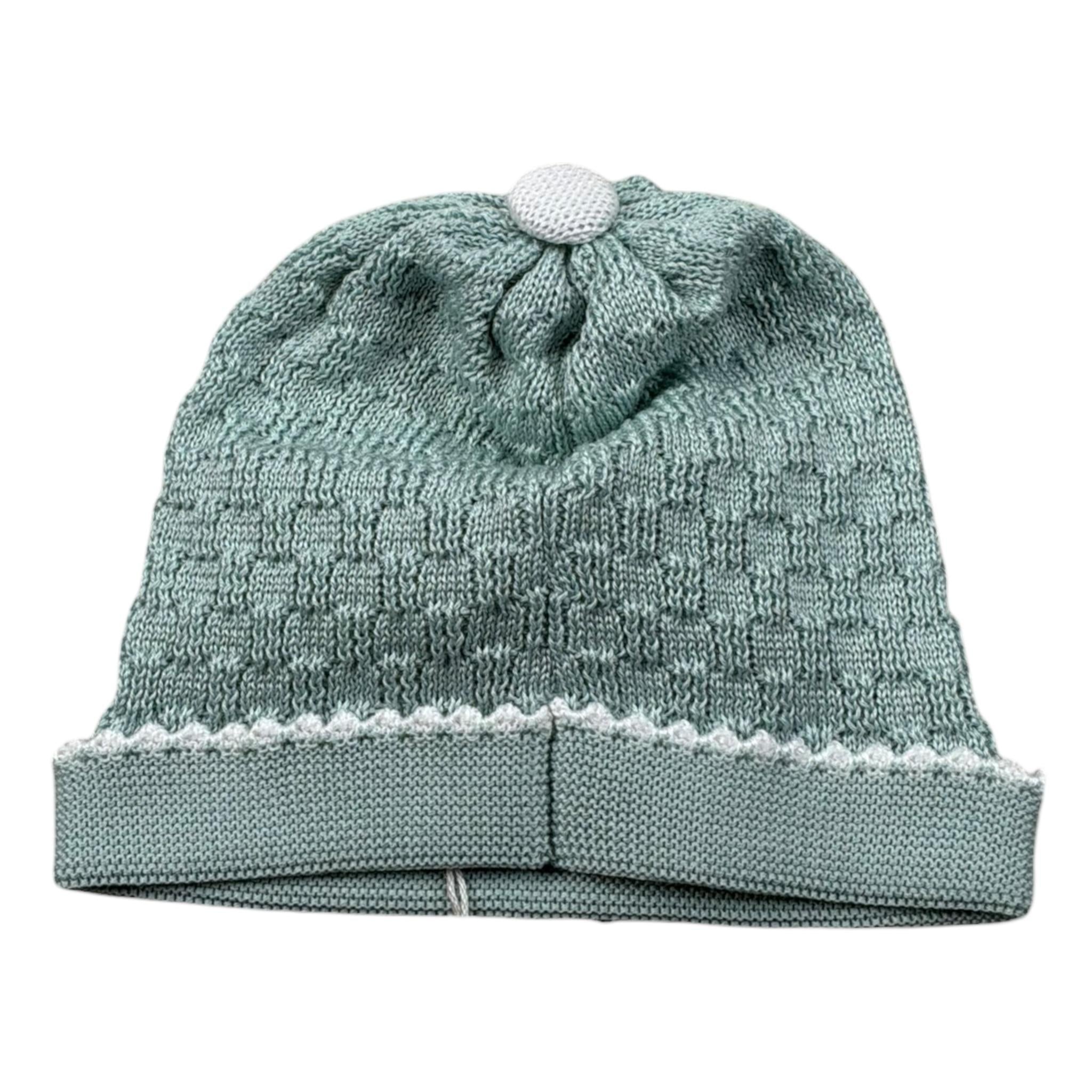 Marlu' Cappello Tinta Unita con Stampa per Neonato EP6173 VERDE ACQUA MARLU' 